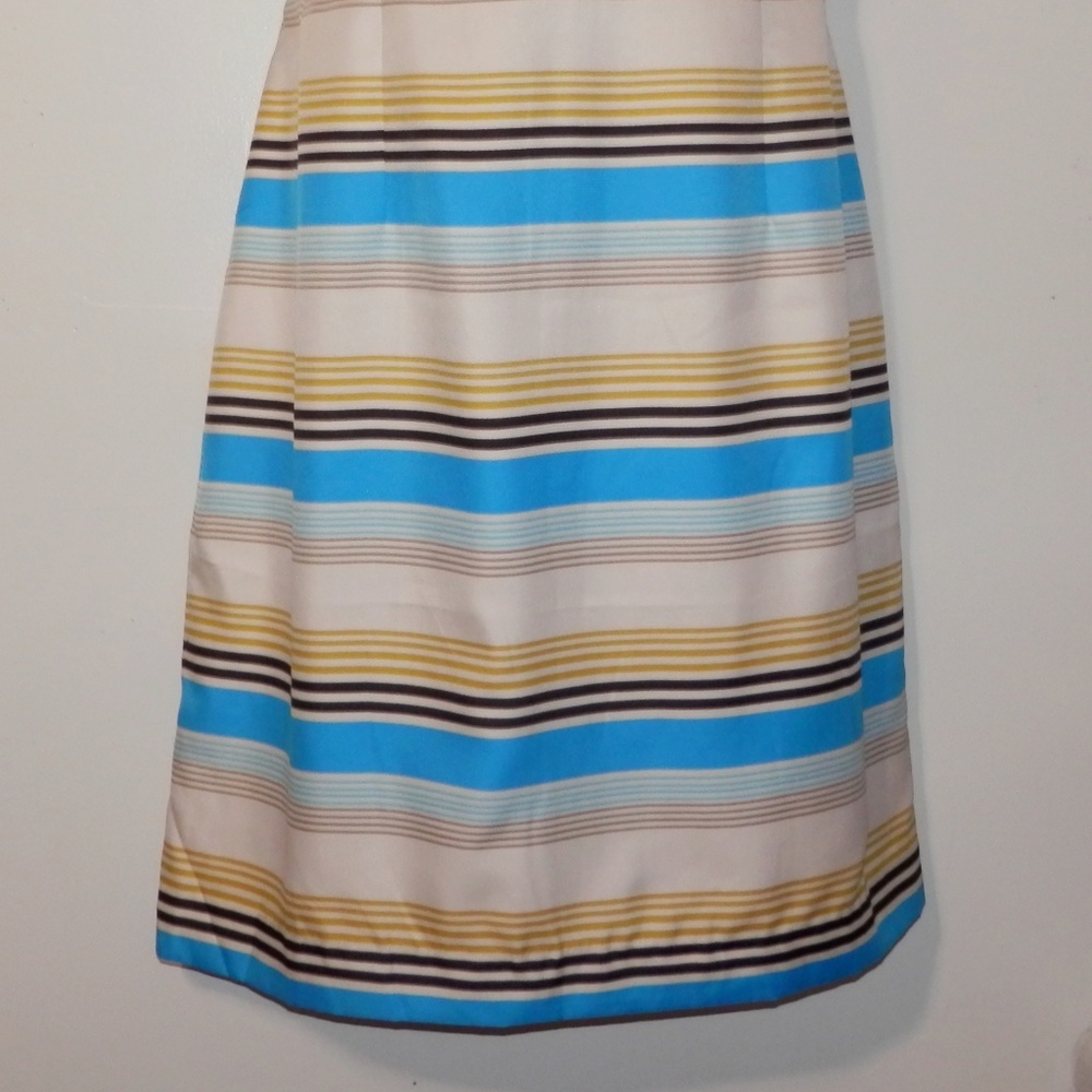 Banana Republic Dress 14 Blue Ivory Tailored E394 - Picture 3 of 7